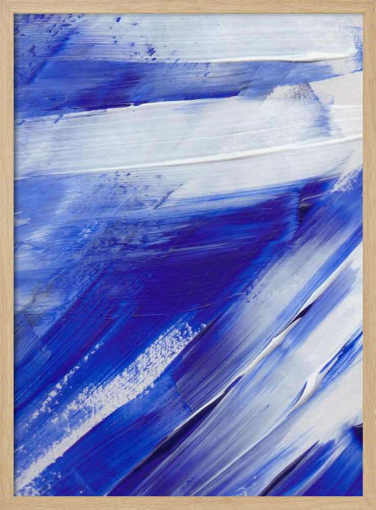 Weiße und blaue Pinselstriche | Poster