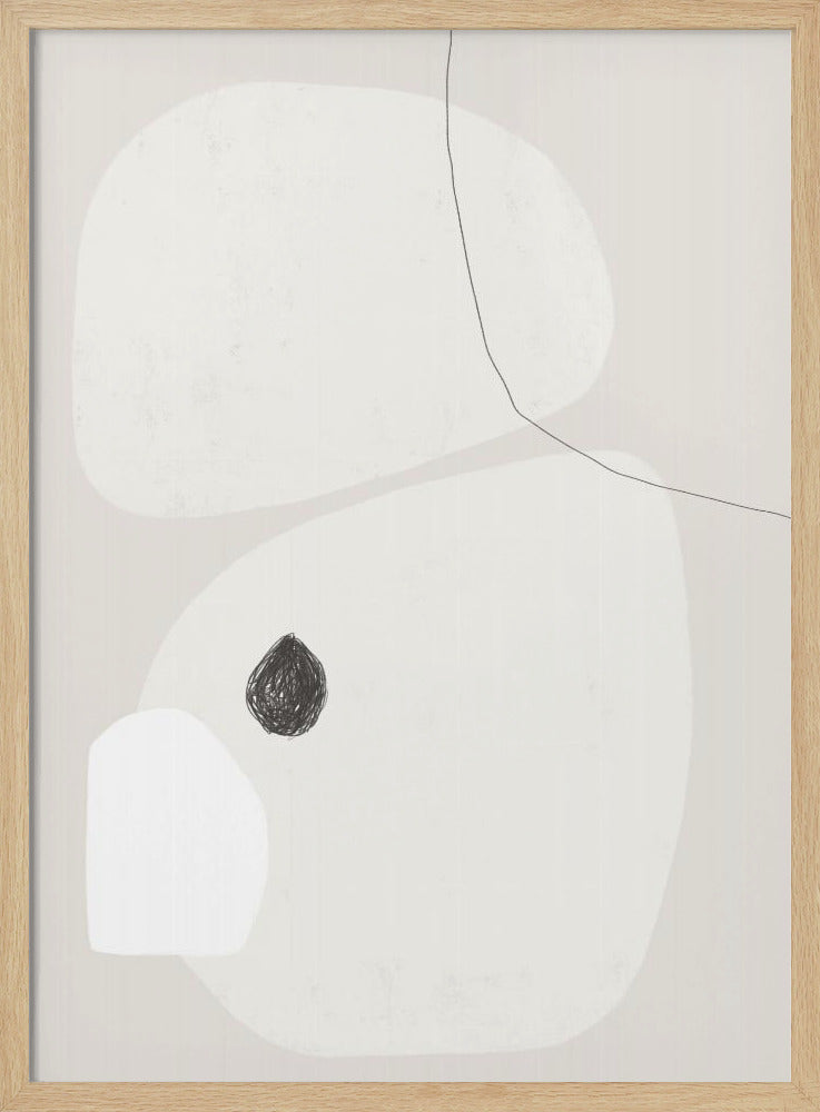 Minimalistische geometrische Formen in Beige und Weiß | Poster
