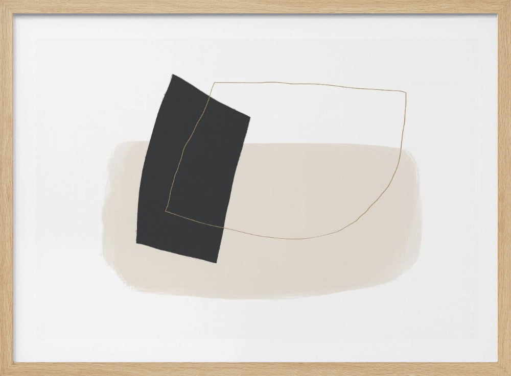 Geometrische Formen und einfache Linien in neutralen Tönen | Poster