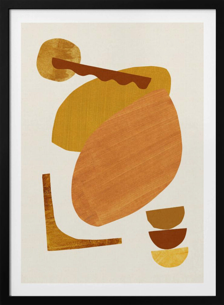 Abstrakte Collage mit warmen Formen | Poster