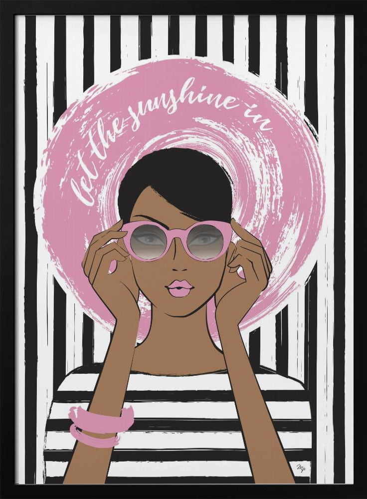 Frau mit rosa Sonnenbrille | Poster