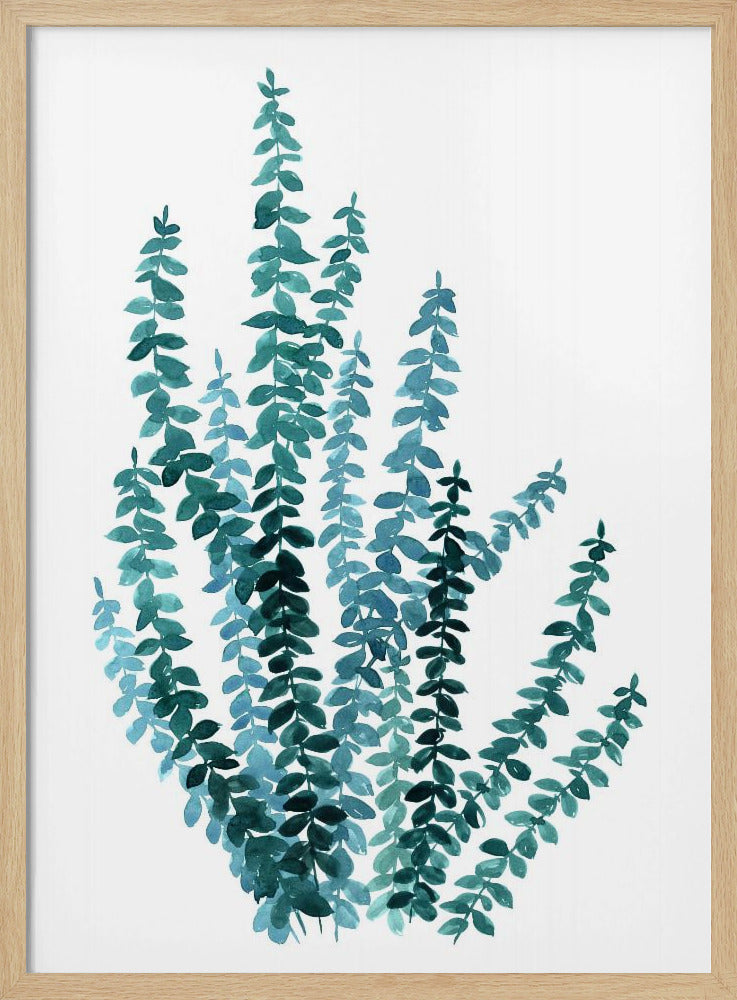 Aquarell Eukalyptuszweig in Blaugrün | Poster