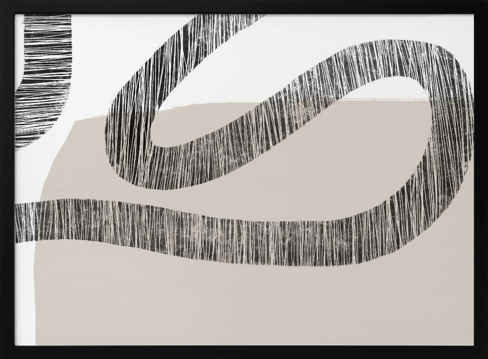 Strukturierte Linien auf beigem und weißem Hintergrund | Poster