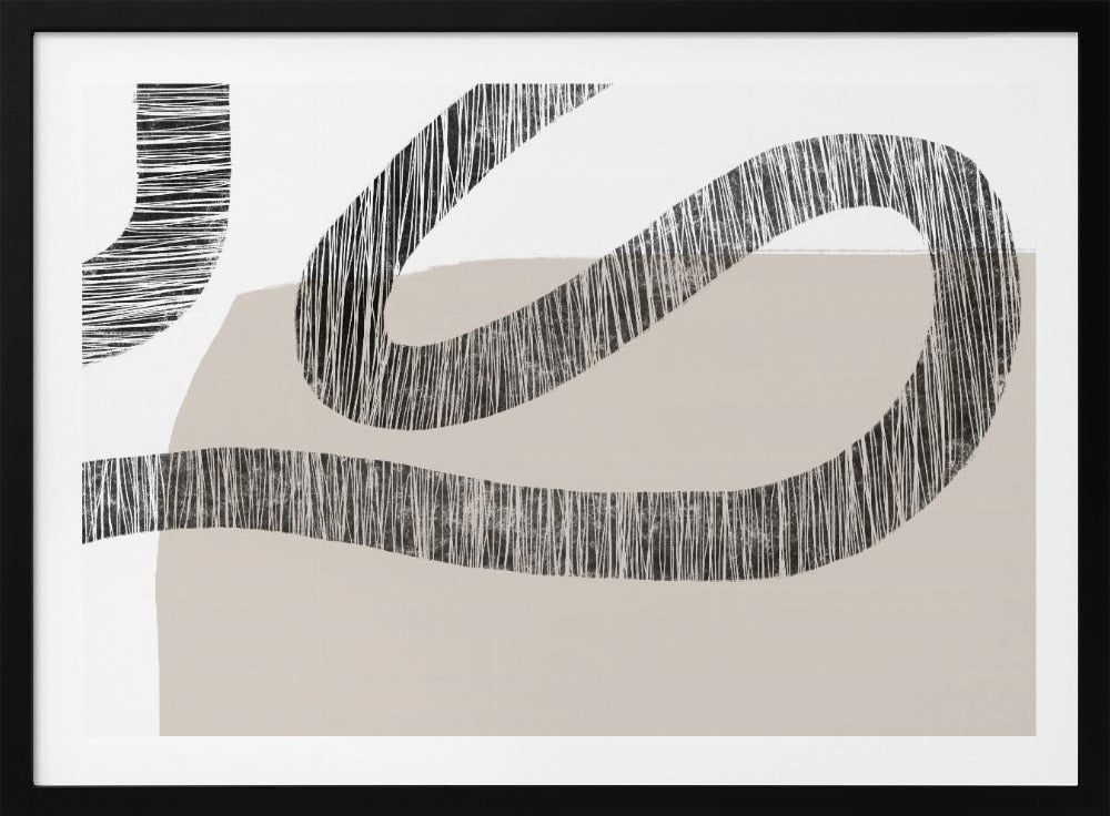 Strukturierte Linien auf beigem und weißem Hintergrund | Poster