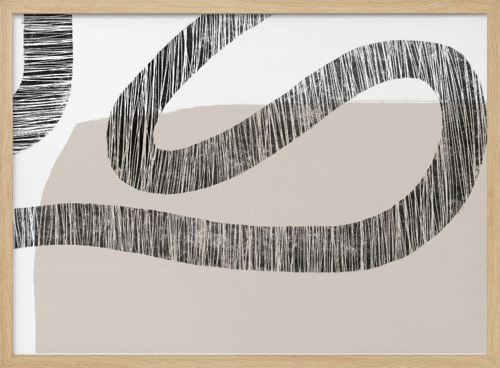 Strukturierte Linien auf beigem und weißem Hintergrund | Poster