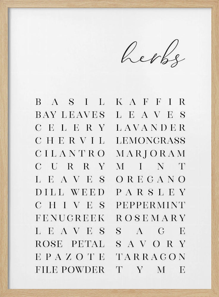 Kräuterliste | Poster