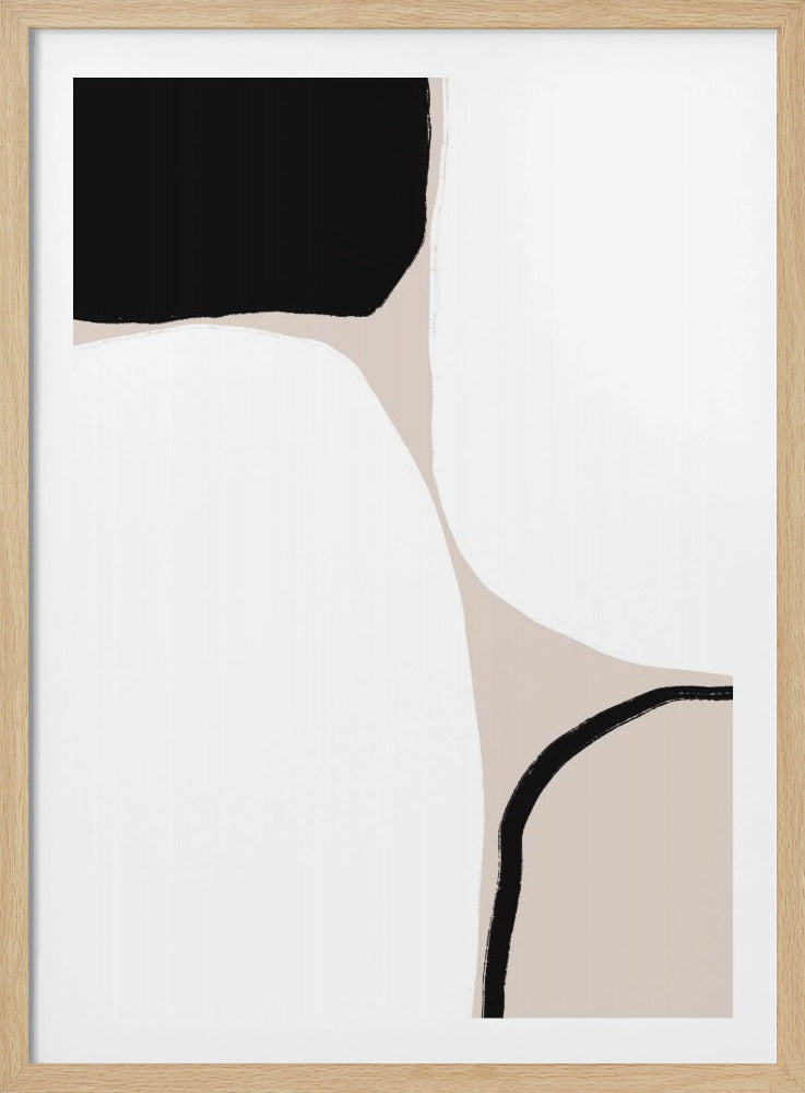 Geometrische Formen in Schwarz und Beige | Poster
