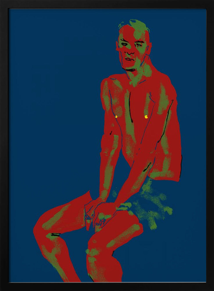 Ein Mann posiert blau | Poster