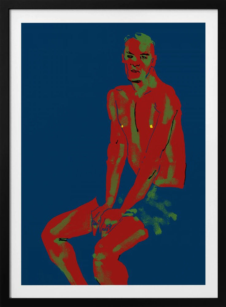 Ein Mann posiert blau | Poster