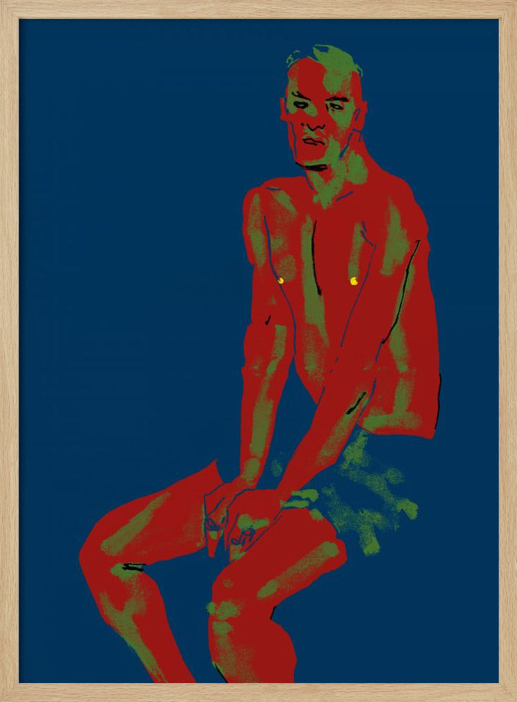 Ein Mann posiert blau | Poster