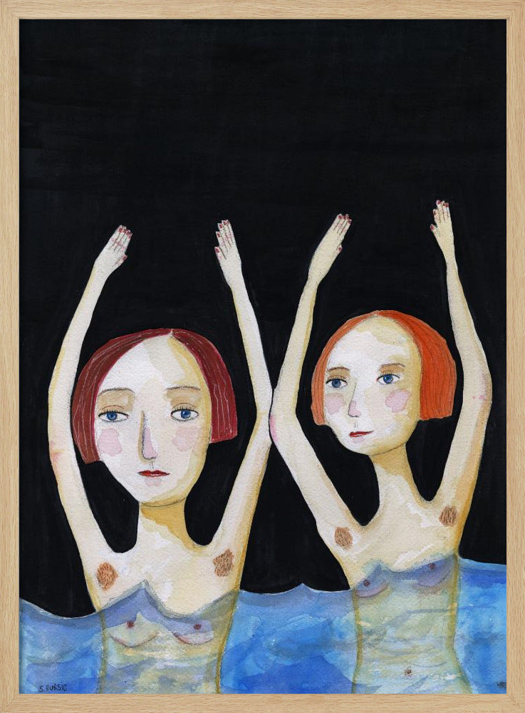 Schwimmende Mädchen | Poster