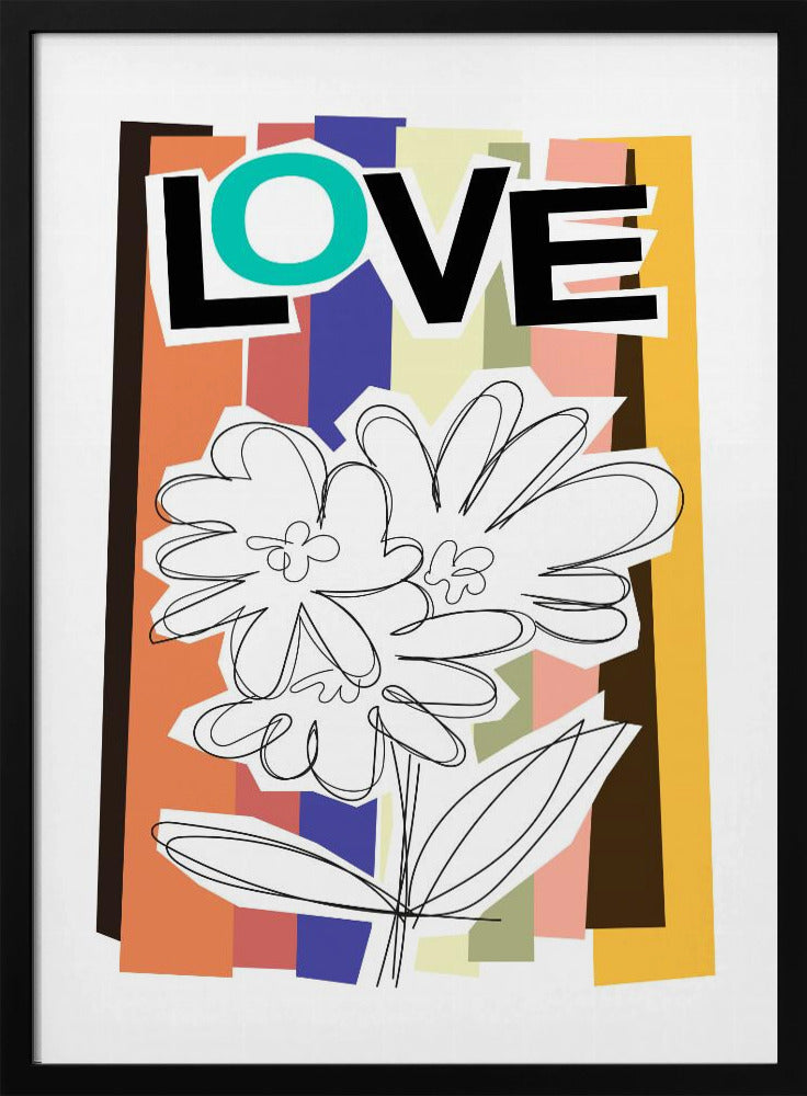 Verblasste Kritzelblume | Poster