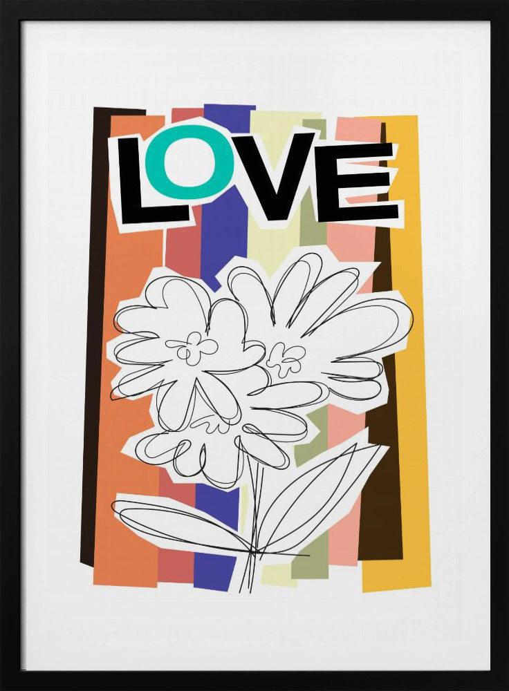 Verblasste Kritzelblume | Poster