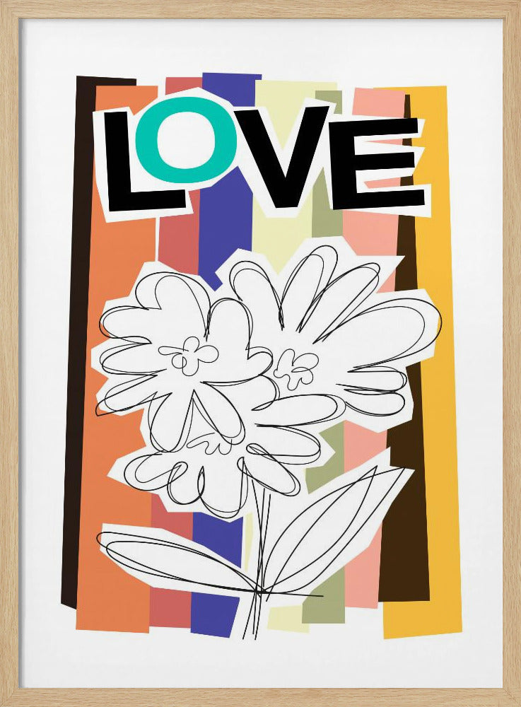 Verblasste Kritzelblume | Poster