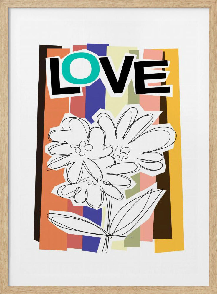Verblasste Kritzelblume | Poster