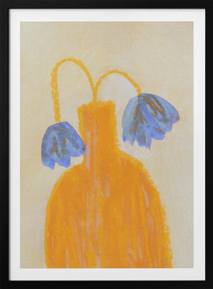 Stillleben mit einer Vase und zwei Blumen | Poster