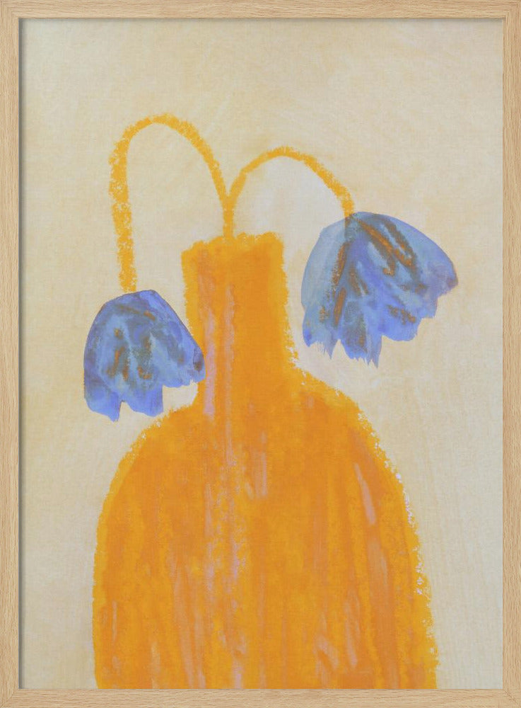 Stillleben mit einer Vase und zwei Blumen | Poster