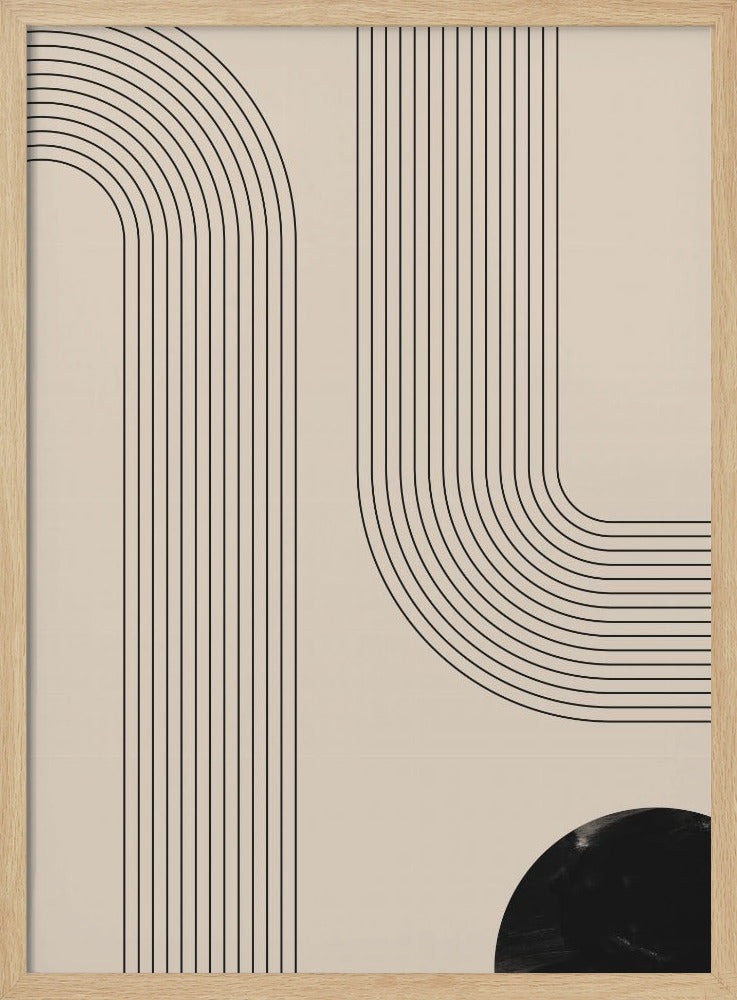 Schwarzes minimalistisches Linienkunst-Poster