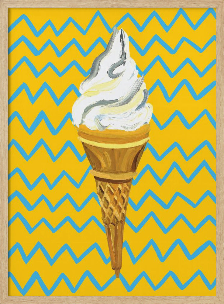 Eiscreme Gelb Zickzack | Poster