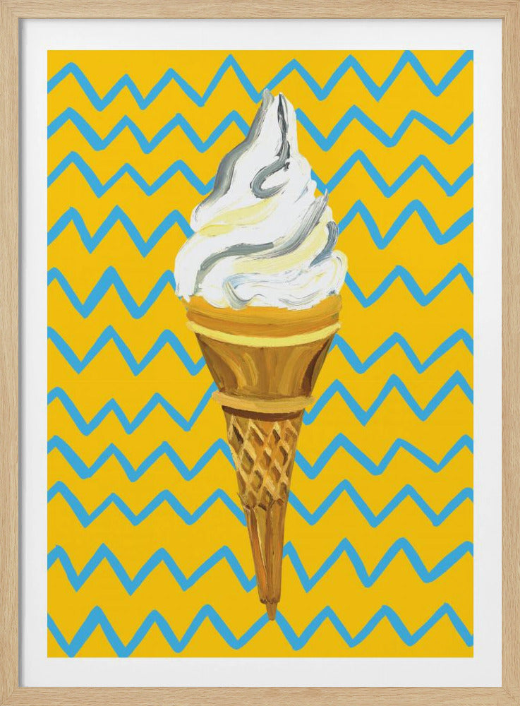 Eiscreme Gelb Zickzack | Poster