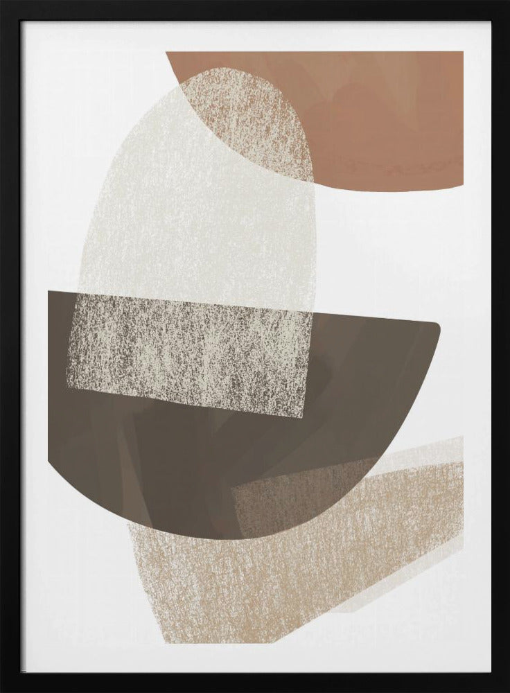 Erdfarbene geometrische Kunst | Poster