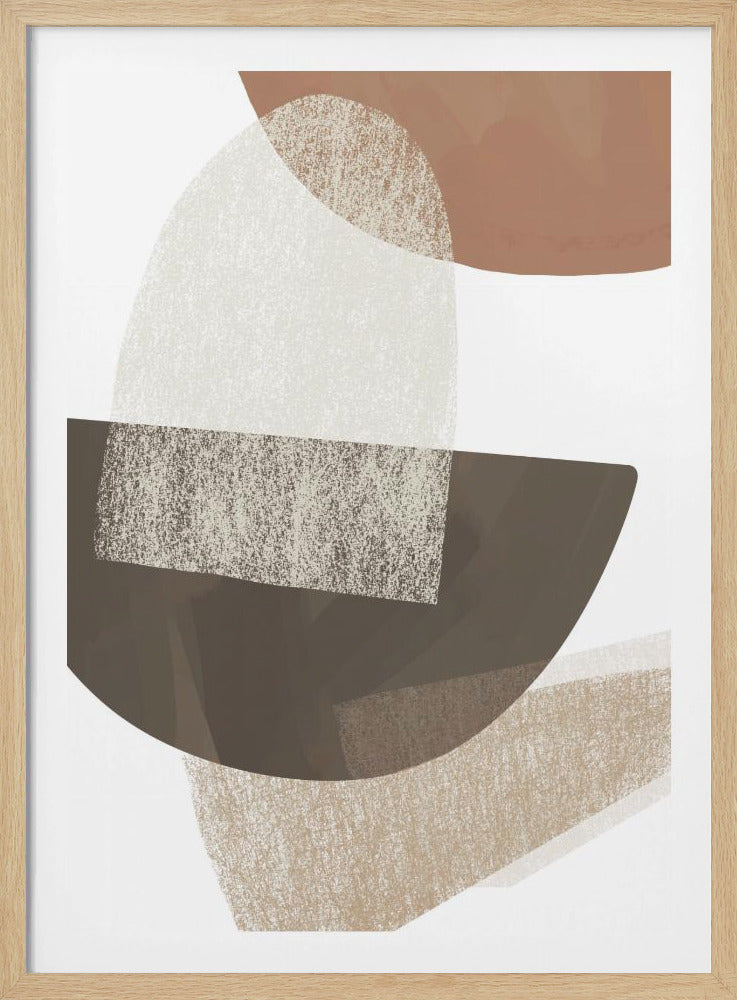 Erdfarbene geometrische Kunst | Poster