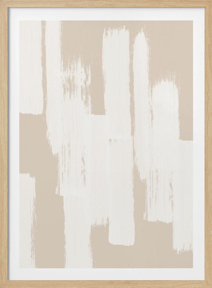 Beige Pinselstriche | Poster