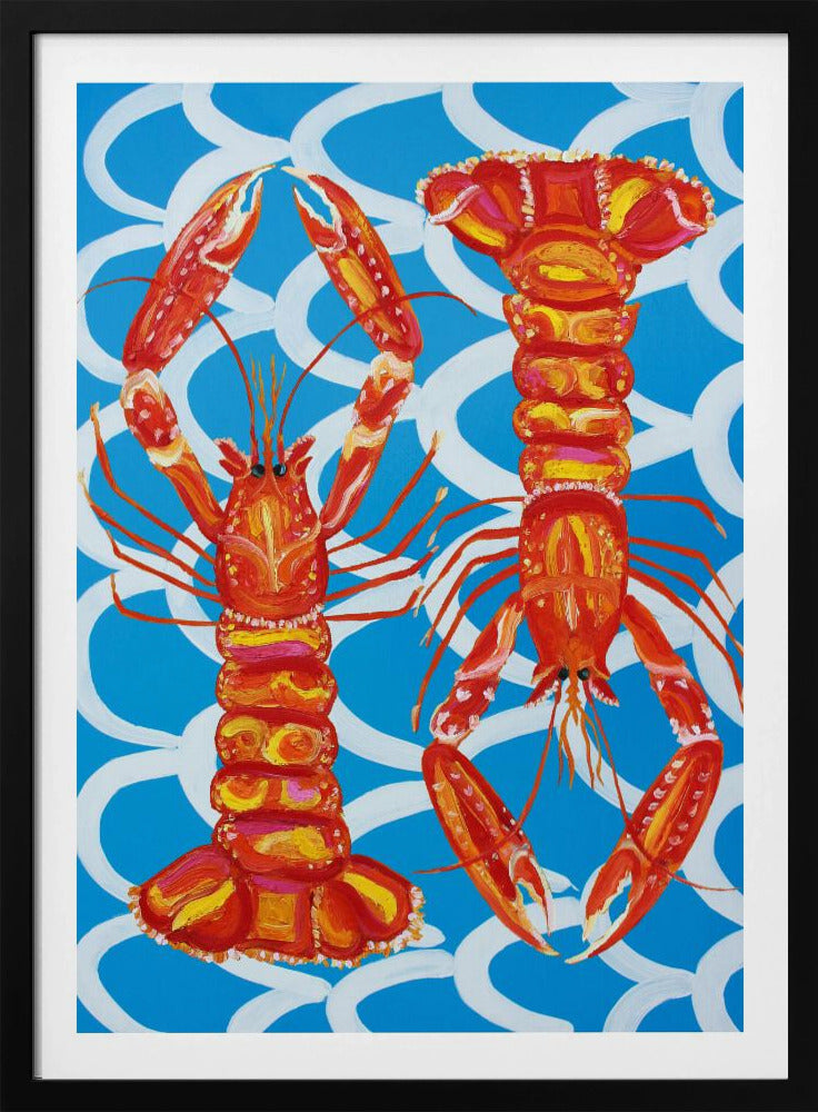 Langustinen auf Blau | Poster