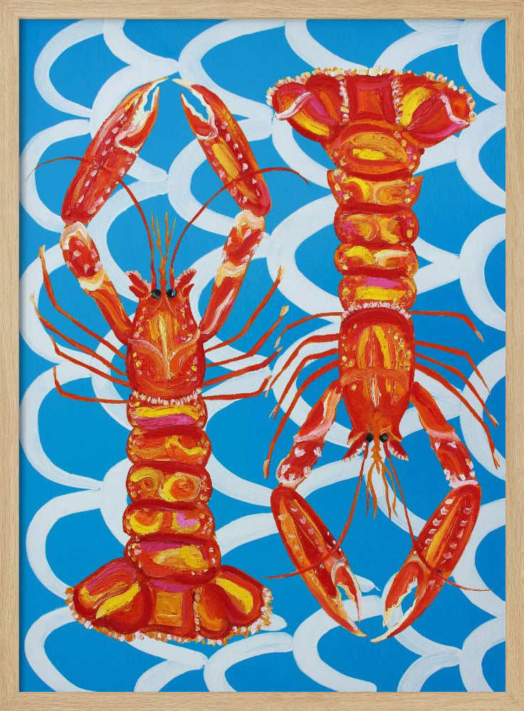 Langustinen auf Blau | Poster