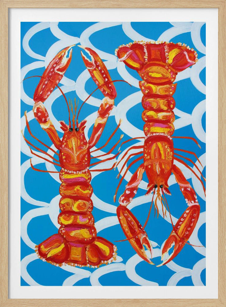 Langustinen auf Blau | Poster