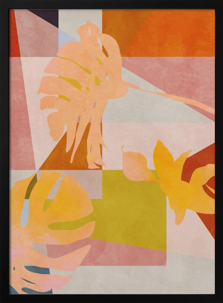 Organische Bauhaus-Geometrie-Blätter | Poster
