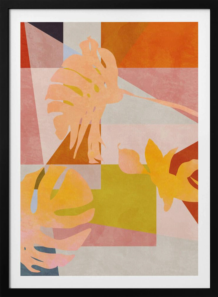 Organische Bauhaus-Geometrie-Blätter | Poster