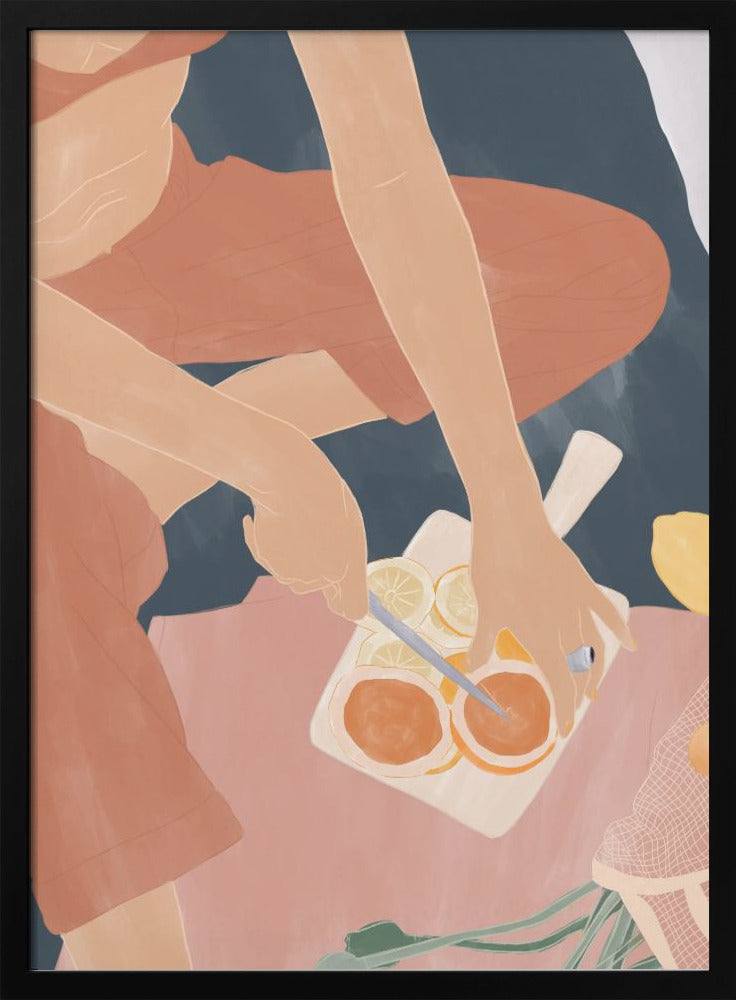 Grapefruits schneiden | Poster