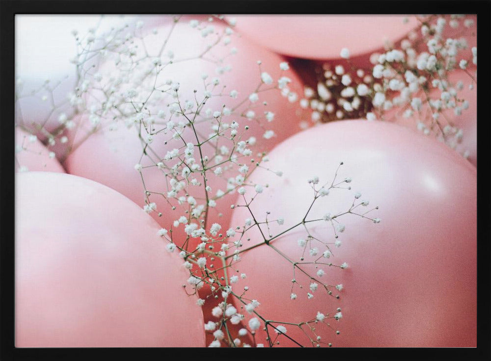 Pink Balloons with Flower | Poster