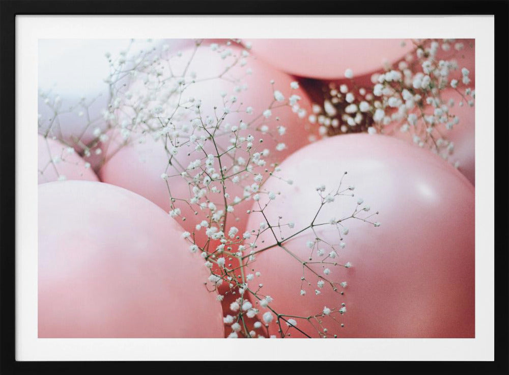 Pink Balloons with Flower | Poster