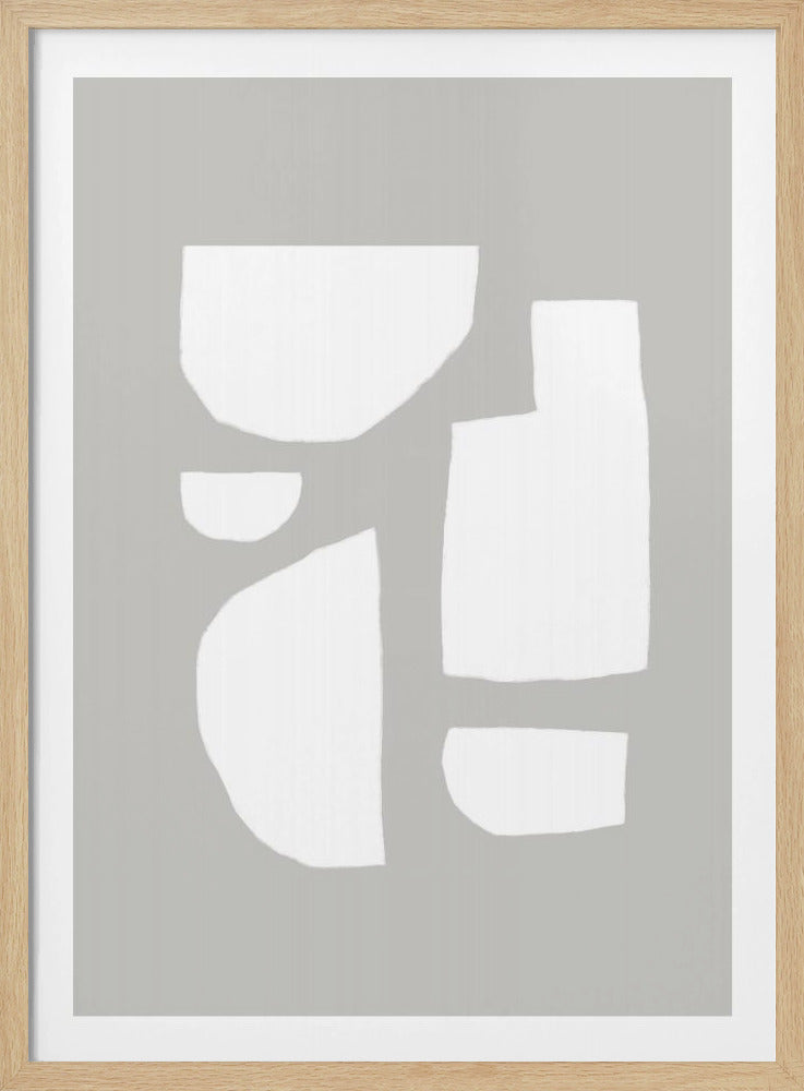 Minimalistische weiße Formen | Poster