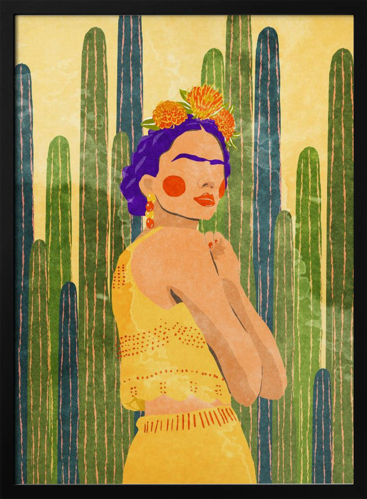 Frida und Kakteen | Poster
