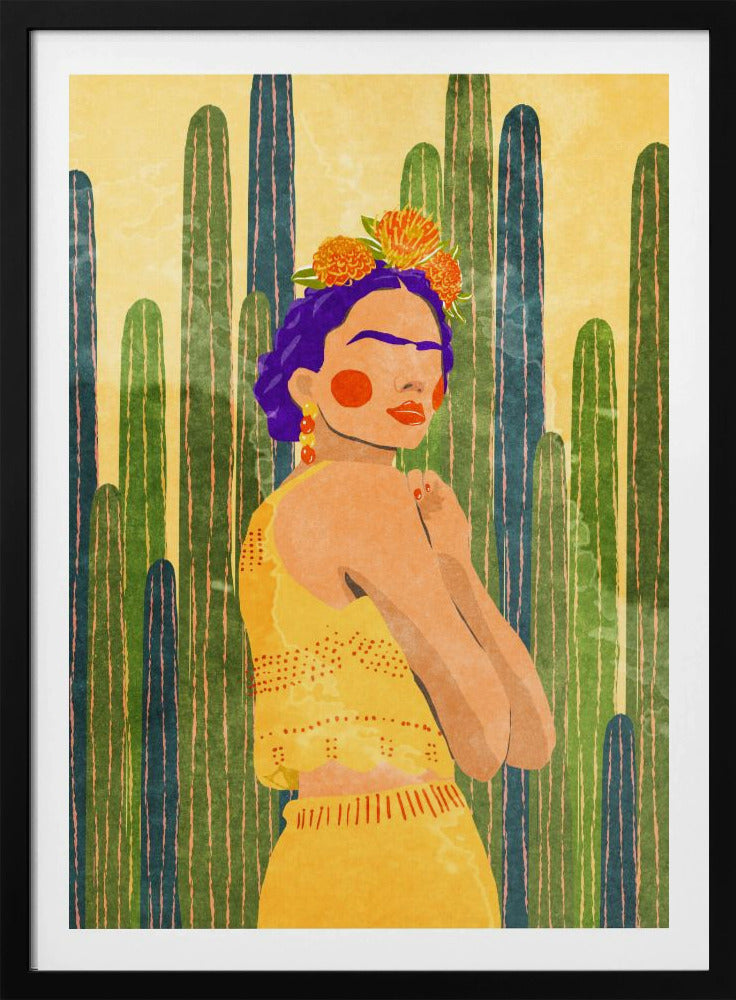 Frida und Kakteen | Poster