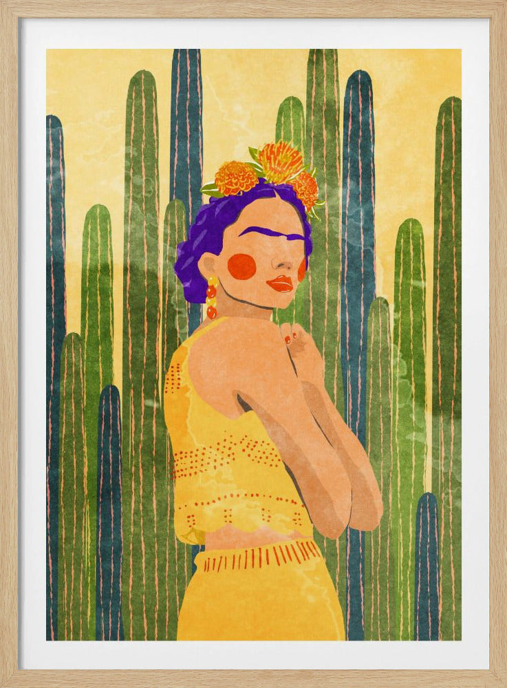 Frida und Kakteen | Poster