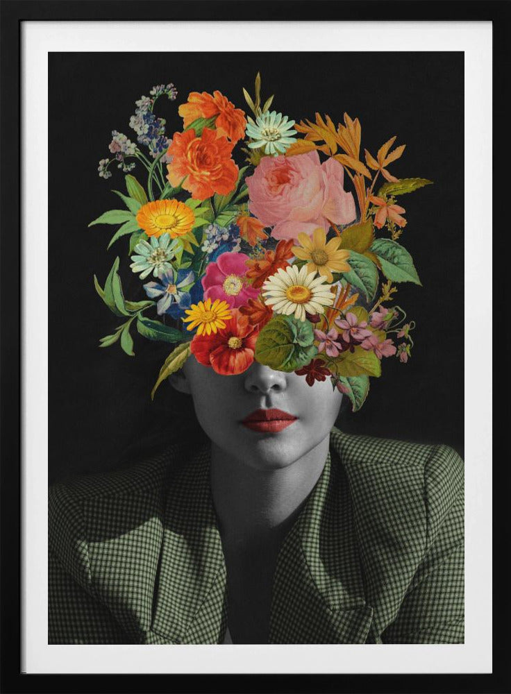 Grüner Vintage-Blumenstrauß | Poster