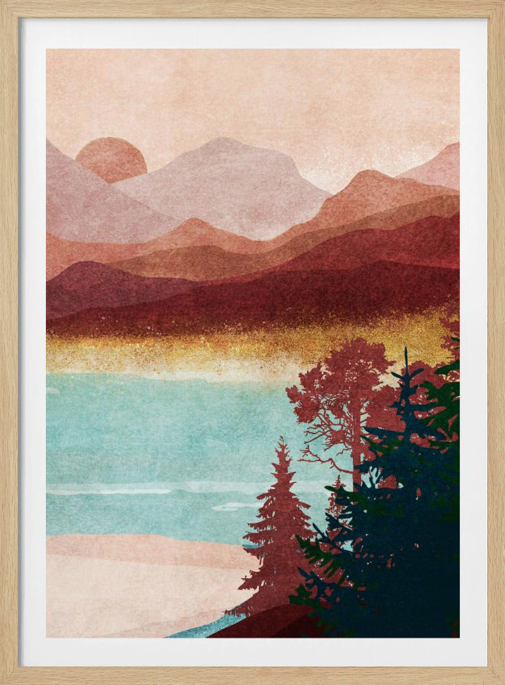 Nebelige Bergdämmerung | Poster