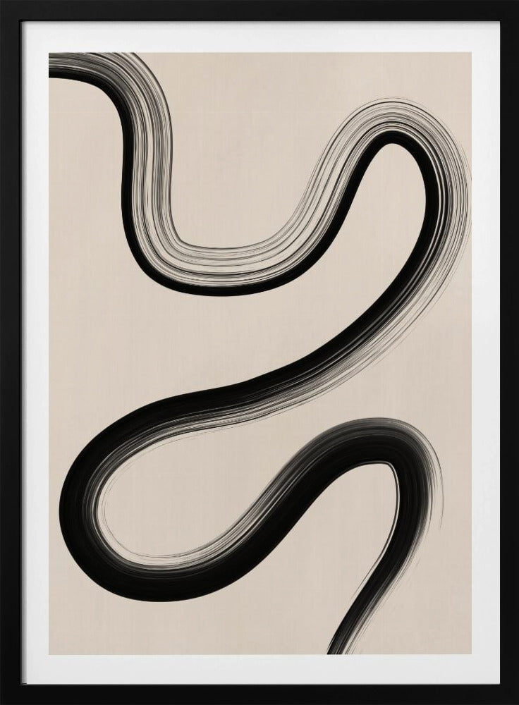 Schwarze Pinselstrichkunst | Poster