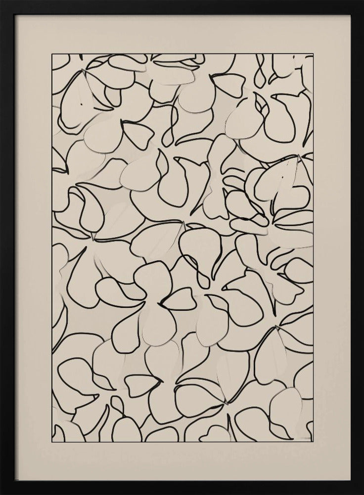 Seamless Pattern of Outlined Flowers | Poster
