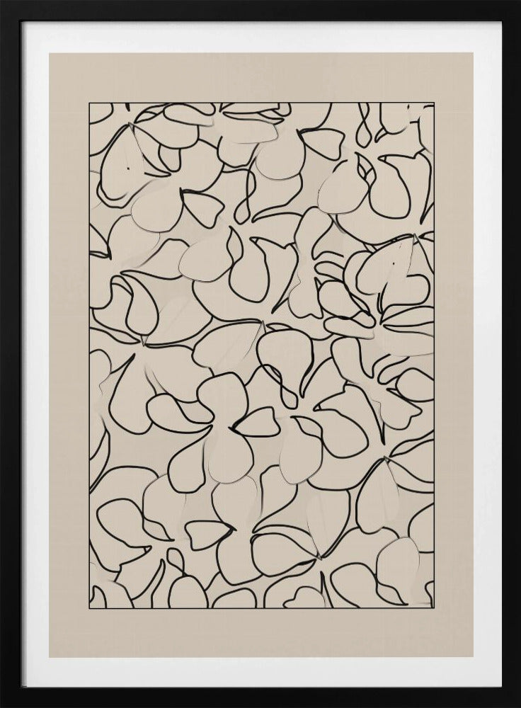 Seamless Pattern of Outlined Flowers | Poster