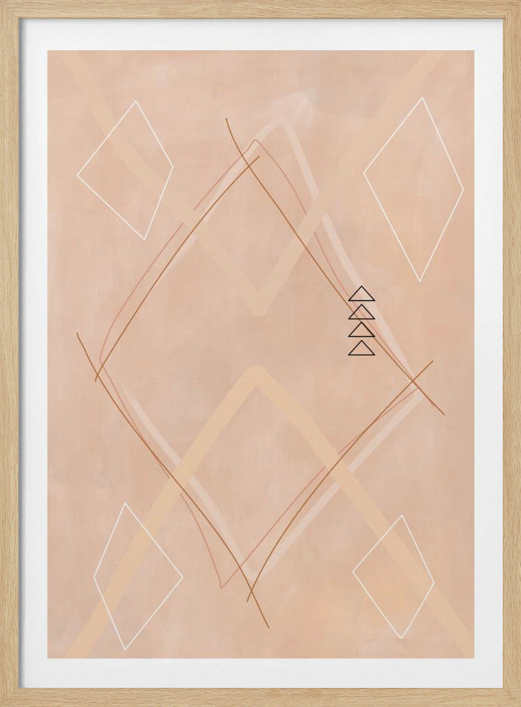 Abstrakte geometrische Kunst Beigetöne | Poster