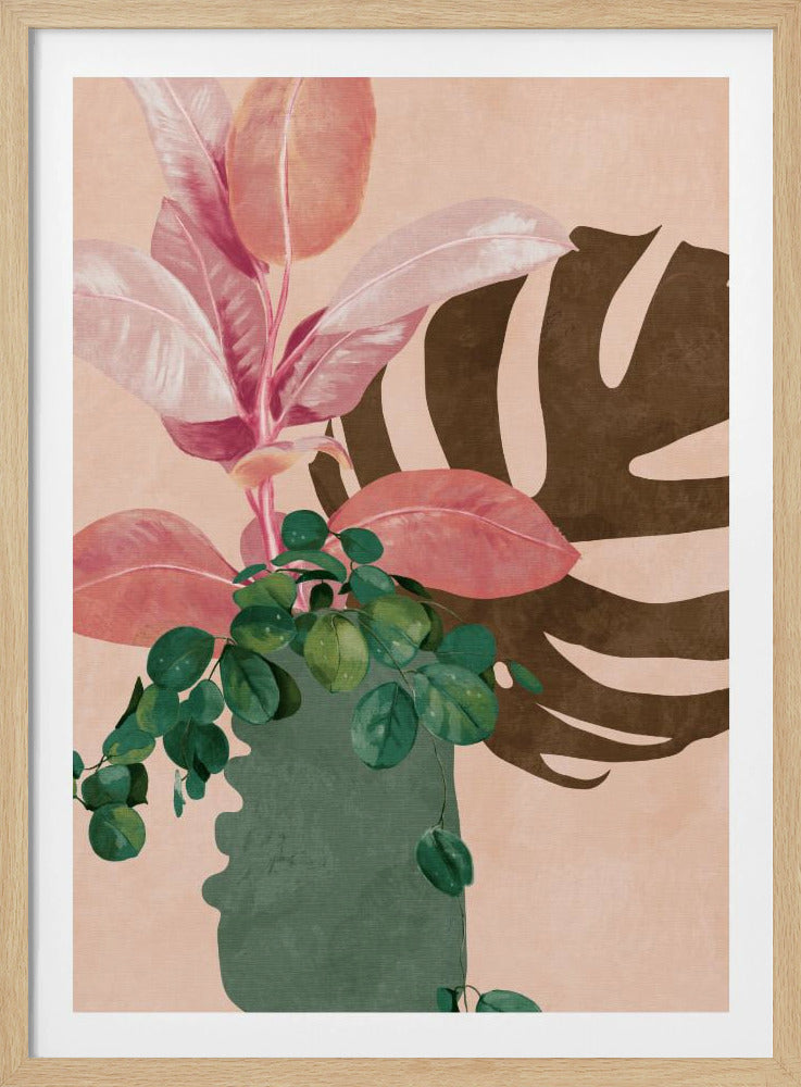 Leaves More 6 Pink | Poster