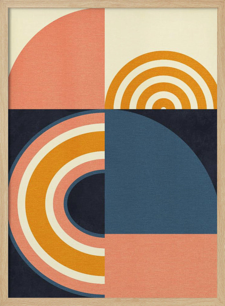 Regenbogen Plus Formen Blau Senf9 | Poster