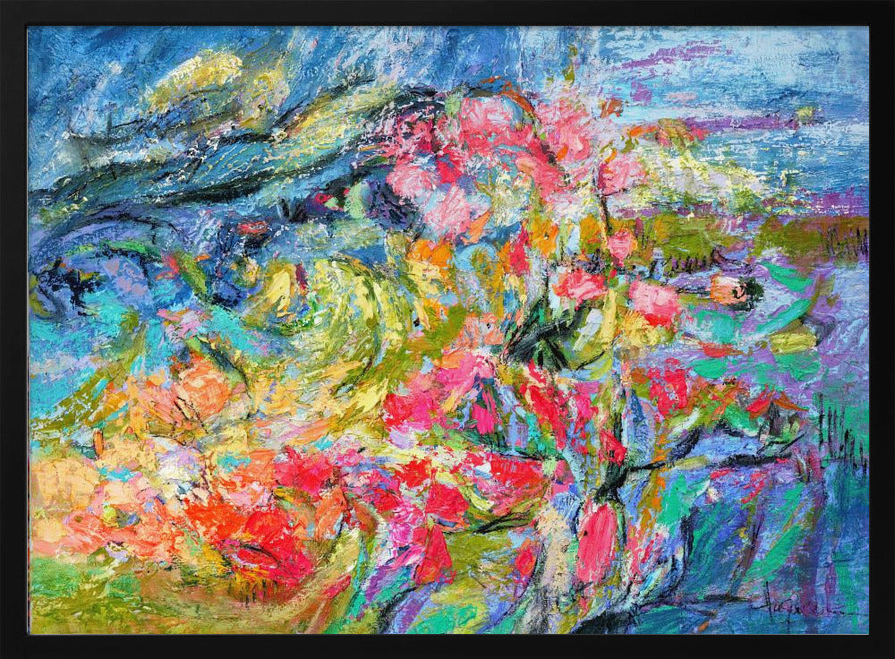 Expressionistisches buntes abstraktes Poster