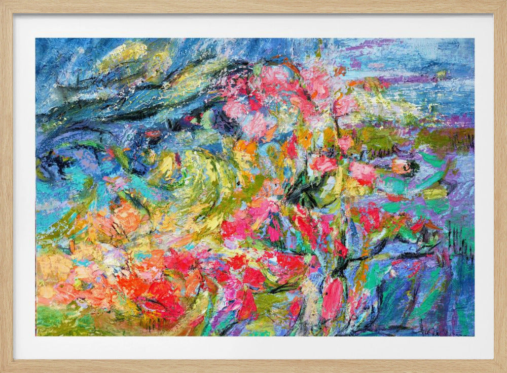 Expressionistisches buntes abstraktes Poster