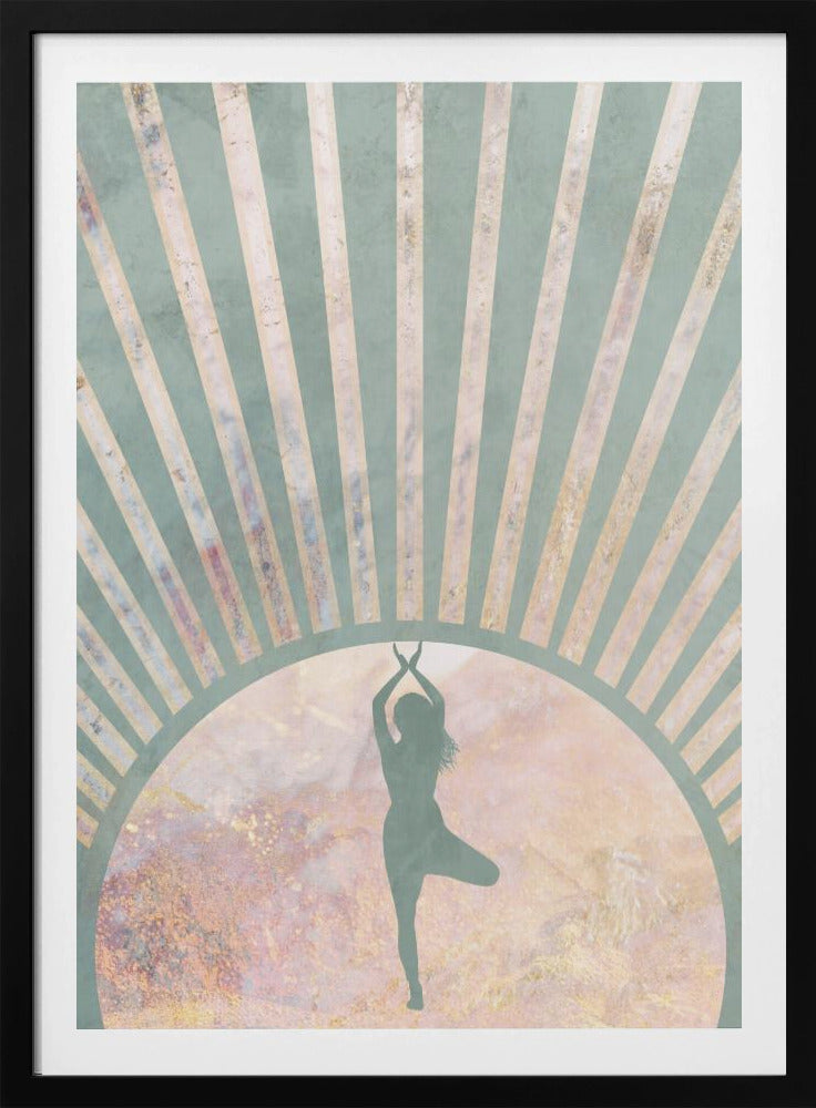 Yoga Boho Sonnenaufgang Grün 1 | Poster